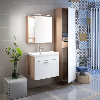 Пенал Iddis Mirro (40 см) (MIR4000i97) белый/дерево 4
