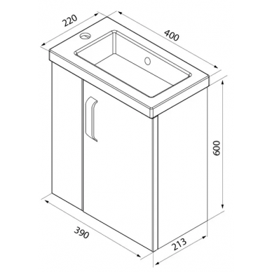Тумба для ванной Iddis Torr (40 см) (TOR40W1i95K) полки слева 5
