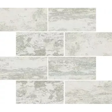 747807 Travertino White Muretto Sfalsato Matte 7.5x15 6mm 30x30 0