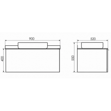 Тумба для ванной Comforty Милан-90 (90x55x52 см), белый/черный, с раковиной Comforty T-Y9378 5