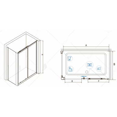 Душевой уголок RGW Classic CL-48 (150x90) профиль хром/стекло прозрачное 2
