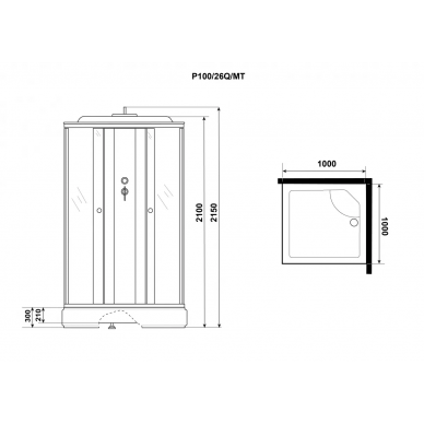 Душевая кабина Niagara Promo (P100/26Q/MT) 100х100х215 5