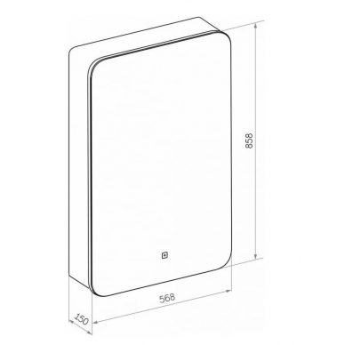 Зеркальный шкаф Art&Max Lecce (AM-Lec-560-850-1D-R-DS-F-Nero) (56.8x85.8 см) с LED подсветкой, nero matt 7