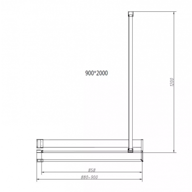 Душевая перегородка Vincea Walk-In (VSW-4HR900CLG) 90х200 см, профиль брашированное золото/стекло прозрачное 2