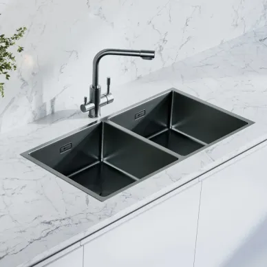 Мойка кухонная Lemark Proran 900 9936139 86,5x44 см, графит матовый 2