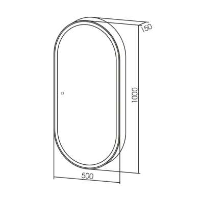 Зеркальный шкаф Art&Max Bari AM-Bar-500-1000-1D-R-DS-F-White 50x100 см с LED подсветкой, bianco matt 11