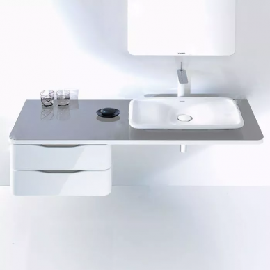 Тумба для ванной Duravit PuraVida (PV071С) (130 см) поверхность аллюминий кромка белая 0