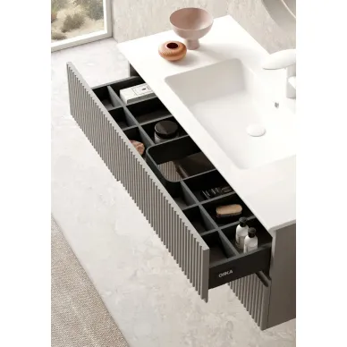 Тумба с раковиной ORKA Moonlight 5001502 90 см, бежевый матовый 6