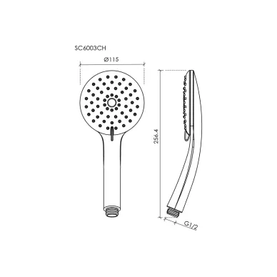 Ручной душ Sancos Lotus SC6003MB чёрный матовый 6
