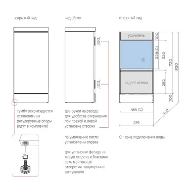 Тумба для ванной Style Line Моно ЛС-00002449 напольная, 50 см, белая глянцевая 7