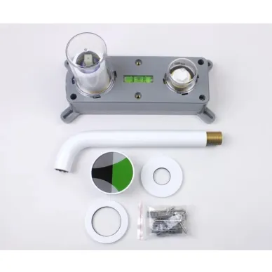 Смеситель для раковины Bronze de Luxe 9007W-G белый/зеленый, скрытого монтажа 6