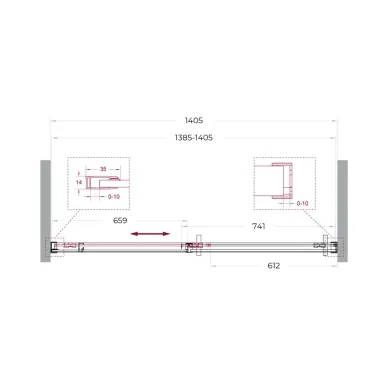 Душевая дверь BelBagno Soft Close-1 SOFT_CLOSE-1-BF-1-140-C-GM 140 см, оружейная сталь/прозрачное стекло 5