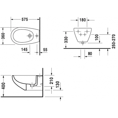Биде подвесное Duravit Duraplus (2532100000) 1