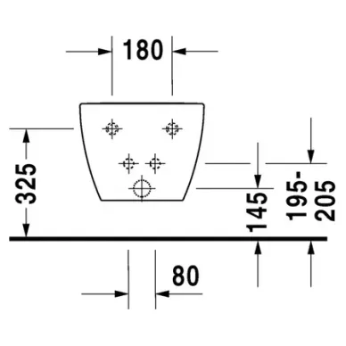 Биде подвесное Duravit Happy D.2 (2258151300) антрацит матовый 3