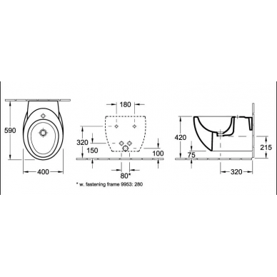 Биде подвесное Villeroy & Boch Aveo New Generation (741100R1) 2
