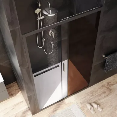 Душевая дверь Am.Pm Gem Solo (W90G-120-1-195BBr) 120х195 см, стекло прозрачное, бронзовое/профиль черный матовый 5