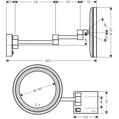 Косметическое зеркало Hansgrohe AddStoris (41790990) полированное золото 1