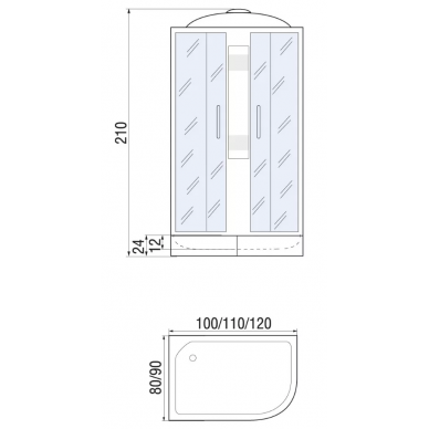 Душевая кабина River Nara 110/80/24 MT L (110х80) 4