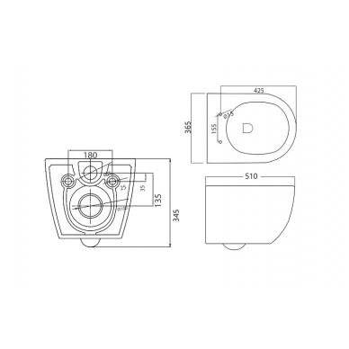 Чаша подвесного унитаза Cezares Stylus (CZR-6601-TH-TOR) без сиденья 6