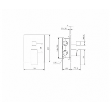 Душевая система Berges Nardis 3S (071005) с изливом, хром 7
