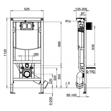 Инсталляция Villeroy & Boch (92242700) кнопка хром в комплекте с унитазом Gustavsberg Hygienic Flush (5G84HR01) безободковый, с крышкой микролифт 10