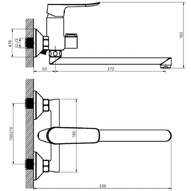 Смеситель для ванны Agger Nice (A2521100), с душем, хром 5