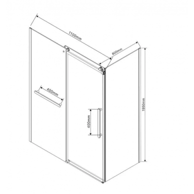 Душевой уголок Vincea Como Soft (VSR-1CS8011CLB) 110х80х195 см, профиль черный/стекло прозрачное 8