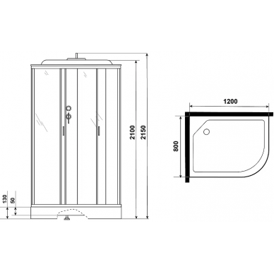 Душевая кабина Niagara Classic NG-3312-14L (1200х800х2150) без гидромассажа 7