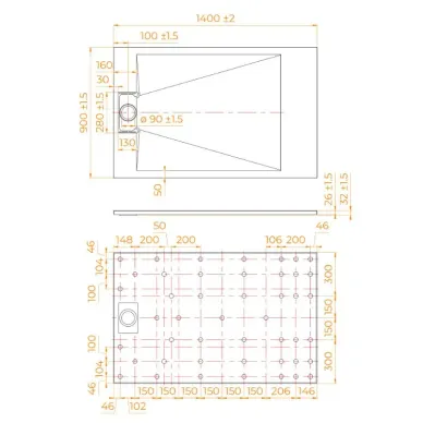 Поддон для душа RGW TUS-149W (553702914-01) (140х90) белый 5