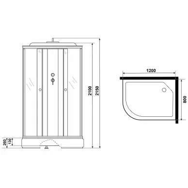 Душевая кабина Niagara Eco 120х80х215 см, правосторонняя, без гидромассажа 6