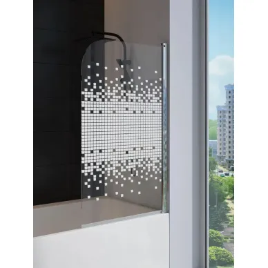 Шторка для ванны Teymi Solli (T00203) 85х140, прозрачное с мозаикой 5