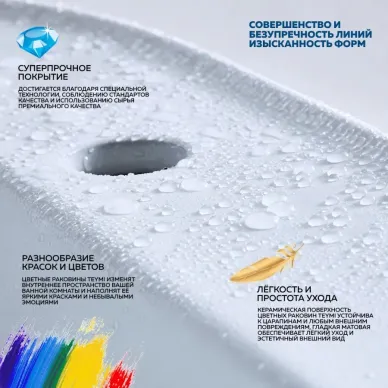 Раковина накладная Teymi Helmi S T50297 48 см чёрная матовая 5