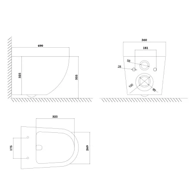 Унитаз подвесной OLIVE'S Plaza PL30117DP черный 1