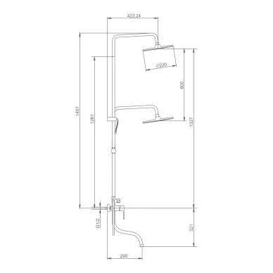 Душевая система Splenka S51 S51.24 хром 1