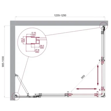 Душевой уголок BelBagno Luce LUCE-AH-21-125/100-C-Cr 125x100 см, хром/прозрачное стекло 5