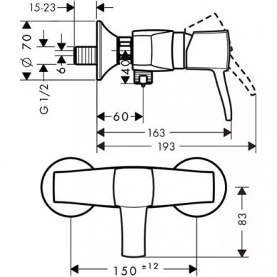 Смеситель для душа Hansgrohe Metropol Classic (31360000) 1