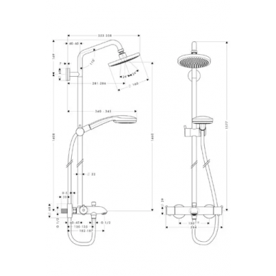 Душевая система Hansgrohe Croma 100 Showerpipe (27143000) (160 мм) 1