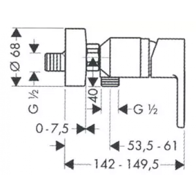 Смеситель для душа Hansgrohe Metris S (31660000) 1