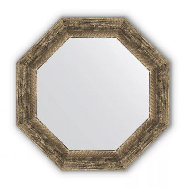 Зеркало Evoform Octagon (BY 3666) в багетной раме, старое дерево (73х73 см) 0