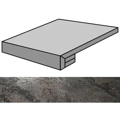 Iridio Black Lappato Gradone Rec 59.55x59.55 0