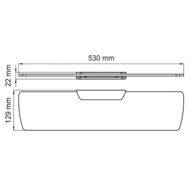 Полка стеклянная Wasserkraft Wiese K-8900 (K-8924) (53 см) настенная 2