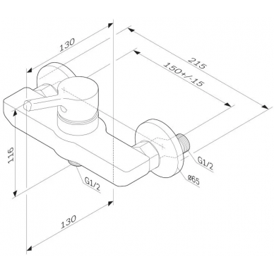 Смеситель для душа AM.PM X-Joy S (F85B20022) черный матовый 7
