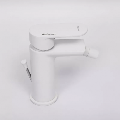 Смеситель для биде Wasserkraft Mindel (8506) с донным клапаном, белый Soft-touch 6