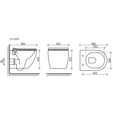 Инсталляция Ceramicanova Envision (CN3009_1001CH_1000) с унитазом Forma Rimless, кнопка хром 5