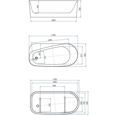 Акриловая ванна Allen Brau Priority (2.31001.20) 170x80 см, белый глянец 9