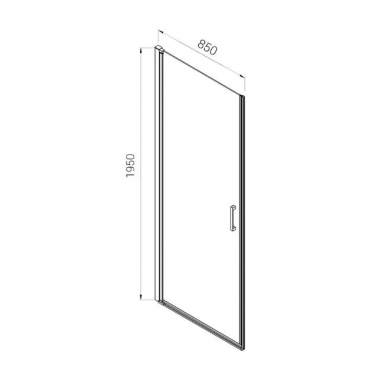 Душевая дверь Vincea Alpha (VDP-3AL850CL) 85x195 см, профиль хром/стекло прозрачное 7