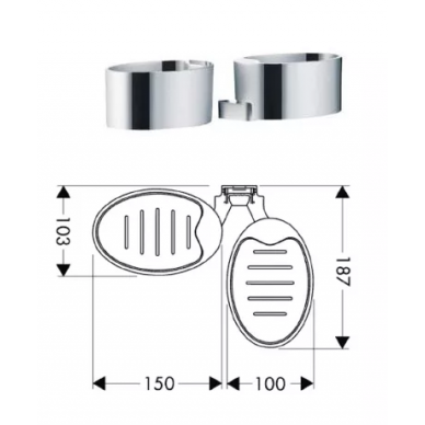 Мыльница для душевой штанги Hansgrohe (28698000) 0