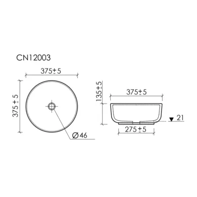 Раковина накладная Ceramicanova Taycan CN12003MB 38 см, черная матовая 5