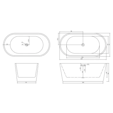 Акриловая ванна Cerutti SPA RESIA160 CT10866 160х75 7