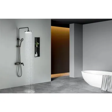 Душевая система Aquatek Бетта AQ2140BGM с изливом, оружейная сталь 5